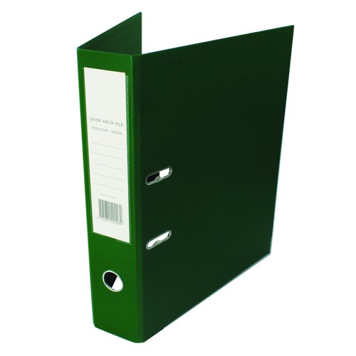 Lever Arch File Polypropylene Cover Foolscap Green