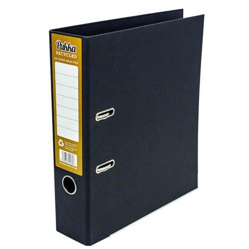 Pukka Recycled Lever Arch File A4 Black RF-9482