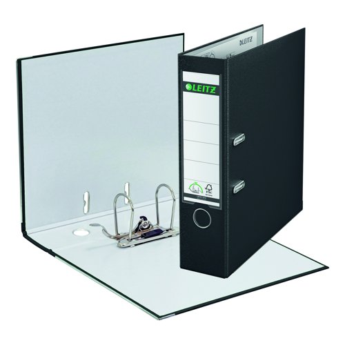 Leitz Plastic 180 Lever Arch File A4 80mm Black 10100095