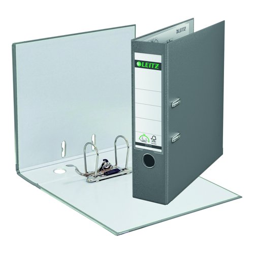 Leitz Plastic 180 Lever Arch File A4 80mm Grey 10100085
