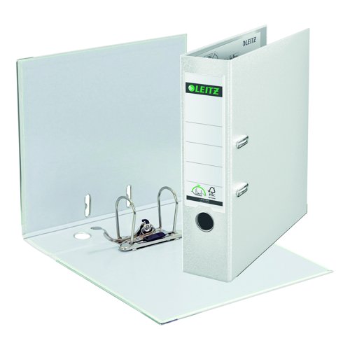 Leitz Plastic 180 Lever Arch File A4 80mm White 10100001