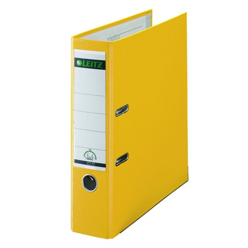 Leitz Plastic 180 Lever Arch File A4 80mm Yellow 10100015