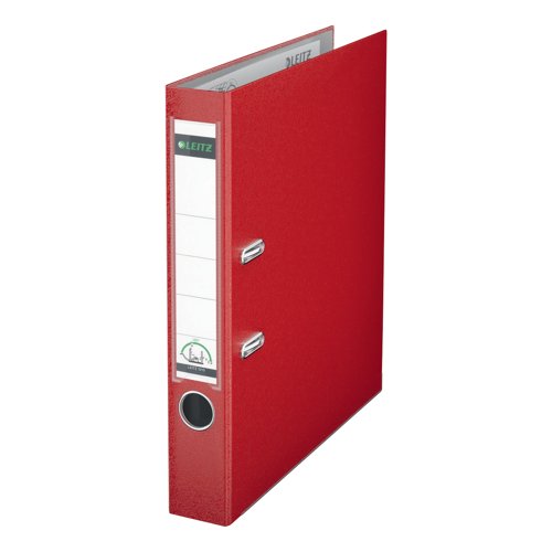 Leitz Plastic 180 Lever Arch File A4 52mm Red (Pack 10) 10151025