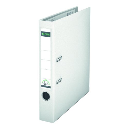 Leitz Plastic 180 Lever Arch File A4 52mm White (Pack 10) 10151001