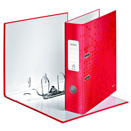 Leitz WOW Lever Arch File A4 80mm Red (Pack 10) 10050026
