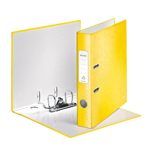 Leitz WOW Lever Arch File A4 80mm Yellow (Pack 10) 10050016