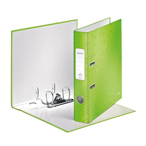 Leitz WOW Lever Arch File A4 80mm Green (Pack 10) 10050054