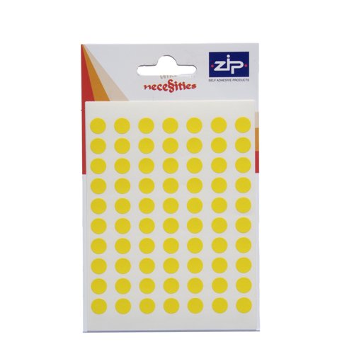 Circle Labels 8mm Yellow (Pack 490)