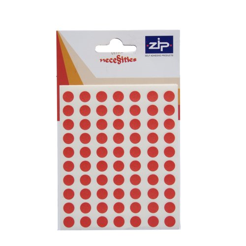 Circle Labels 8mm Red (Pack 490)