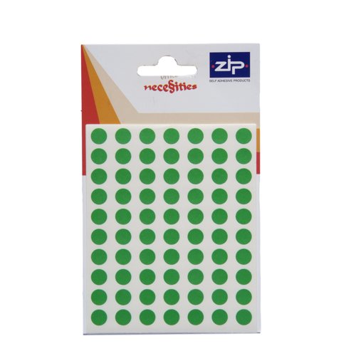 Circle Labels 8mm Green (Pack 490)