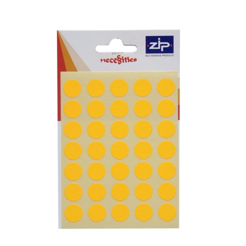 Circle Labels 13mm Fluorescent Orange (Pack 140)