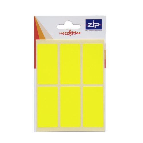 Rectangular Labels 25x50mm Fluorescent Yellow (Pack 24)