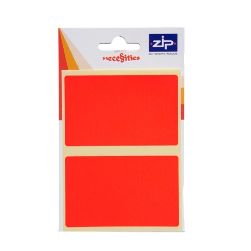 Rectangular Labels 25x50mm Fluorescent Red (Pack 24)