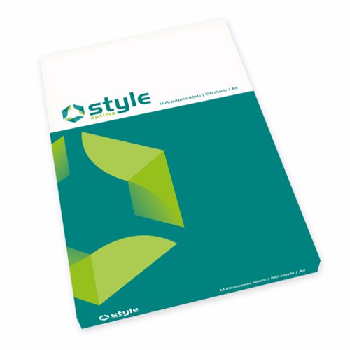 Style Multi-Purpose A4 Labels 64x33.9mm White (Pack 100)
