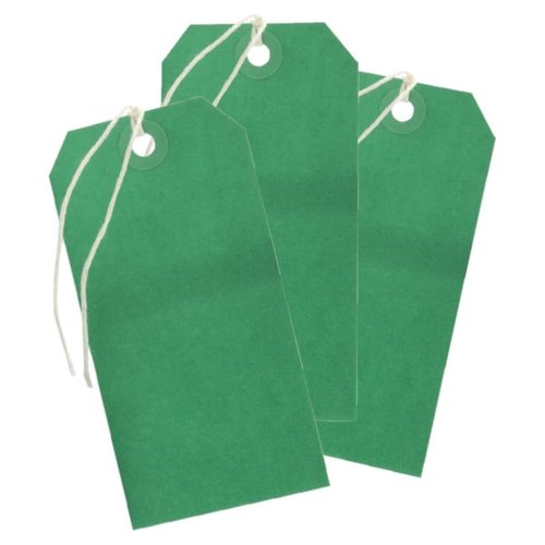 Strung Tag 120x60mm Green (Pack 250)