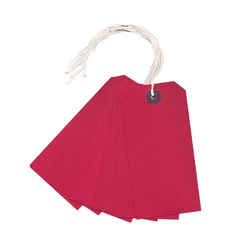 Strung Tag 120x60mm Red (Pack 250)