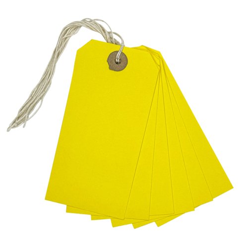 Strung Tag 120x60mm Yellow (Pack 250)