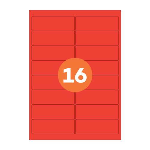 Multipurpose Labels 99x57mm Red (Pack 100)