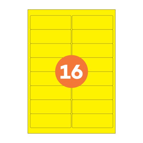 Multipurpose Labels 99x57mm Yellow (Pack 100)