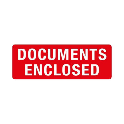 Printed Parcel Labels Documents Enclosed (Pack 1000)