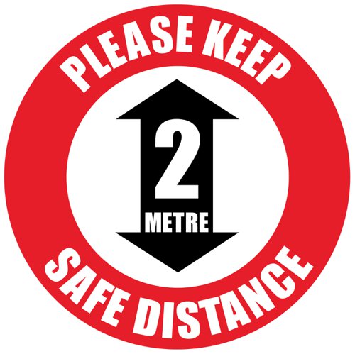 Beaverswood Permanent Social Distance Floor Marker Please Keep A 2m Safe Distance SDM03