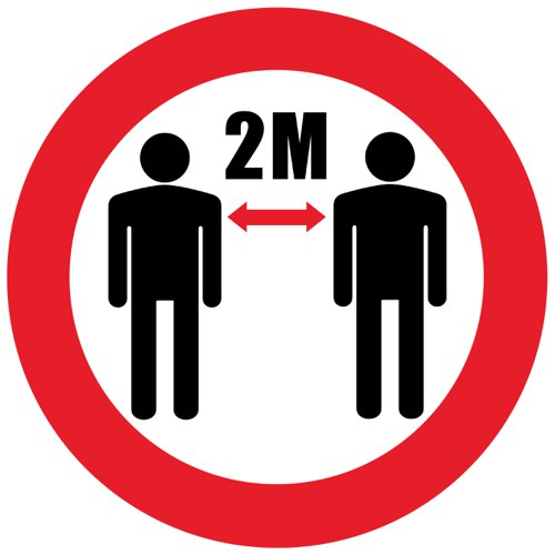 Beaverswood Permanent Social Distance Floor Marker Please Keep A 2m Safe Distance Symbol SDM04