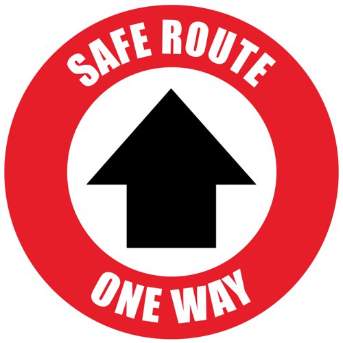 Beaverswood Semi-Permanent Social Distance Floor Marker Safe Route One Way RSDM06