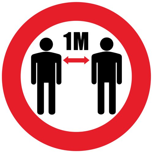 Beaverswood Semi-Permanent Social Distance Floor Marker Keep 1m Apart Symbol RSDM12