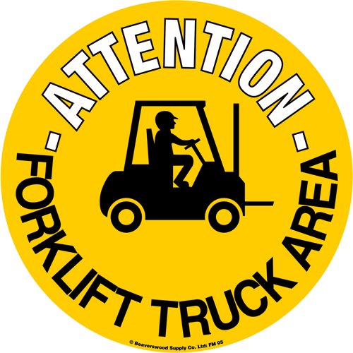 Beaverswood Graphic Floor Marker 430mm Attention Forklift Truck Area FM05