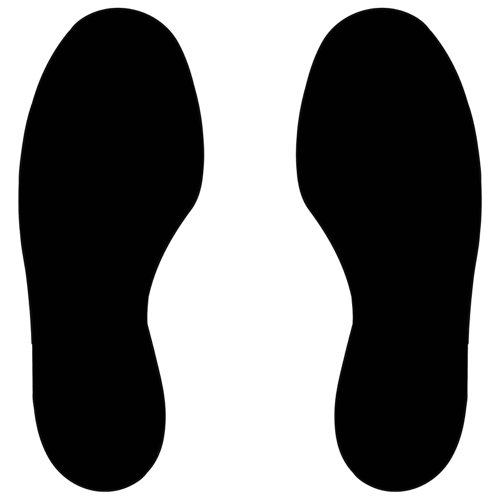 Beaverswood Floor Signals Foot Shape 100x300mm Black (Pack 5 Pairs) FSF/BK