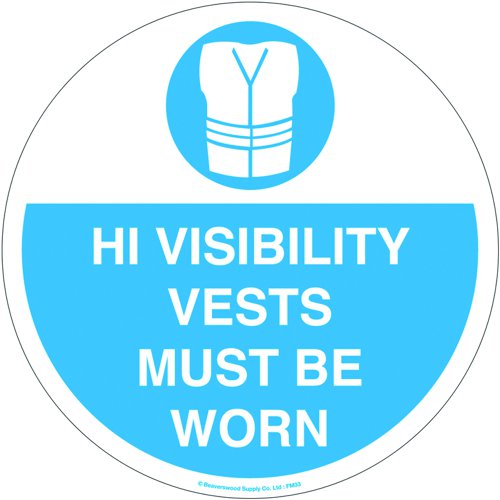 Beaverswood Graphic Floor Marker 430mm Hi Visibility Vests Must Be Worn FM33