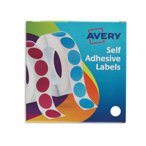 Avery Circle Label Roll 19mm White (Pack 1400) 24-404