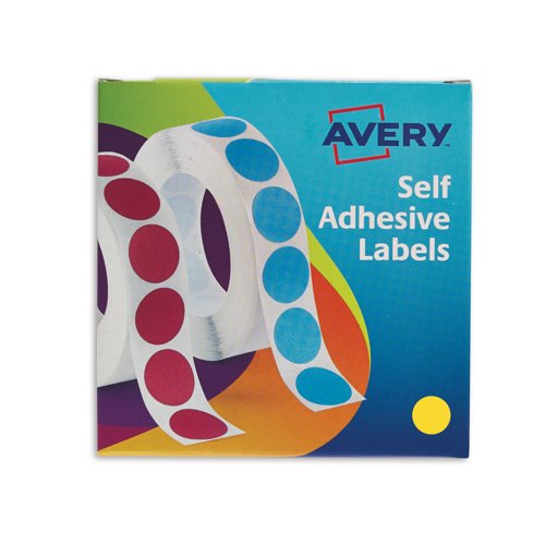 Avery Circle Label Roll 19mm Yellow (Pack 1120) 24-508