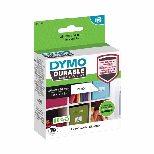 DYMO Durable Multipurpose Labels 25x54mm White 2112283