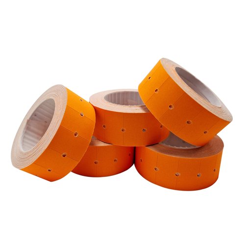 CT1 Single-Line Pricing Labels 21x12mm Orange (Sleeve 10000)