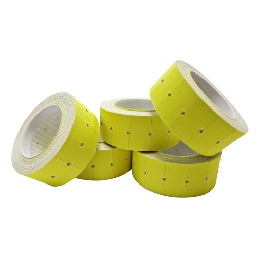 CT1 Single-Line Pricing Labels 21x12mm Yellow (Sleeve 10000)