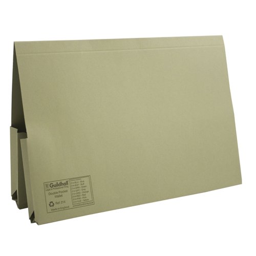 Guildhall Double Pocket Legal Wallets Foolscap Green 214-GRNZ
