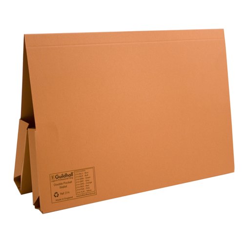 Guildhall Double Pocket Legal Wallets Foolscap Orange 214-ORGZ