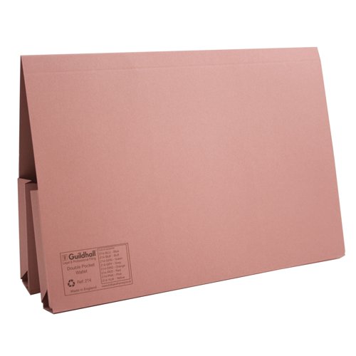 Guildhall Double Pocket Legal Wallets Foolscap Pink 214-PNKZ