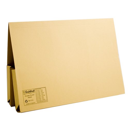 Guildhall Double Pocket Legal Wallets Foolscap Yellow 214-YLWZ