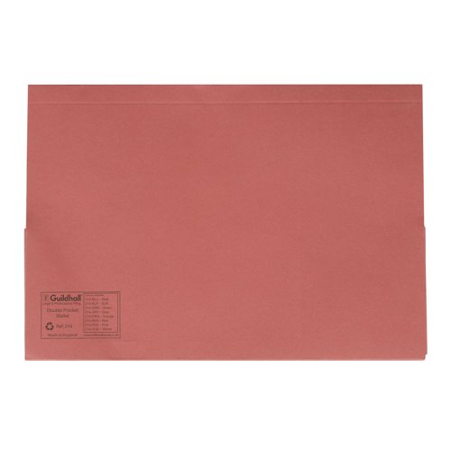 Guildhall Double Pocket Legal Wallets Foolscap Red 214-RedZ