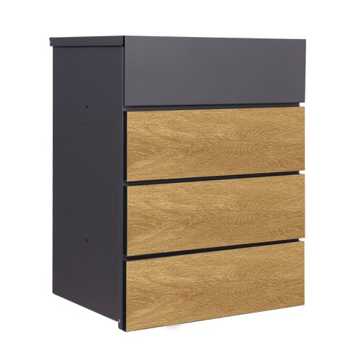 Phoenix Smart Parcel Box Graphite Grey & Wood Panels PB1331AWK