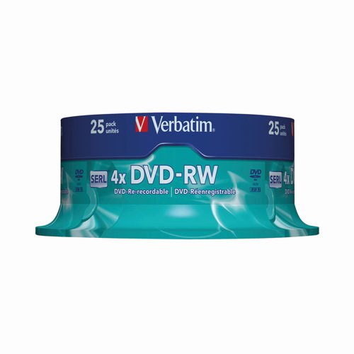 Verbatim DVD-RW Silver Spindle (25) 43639