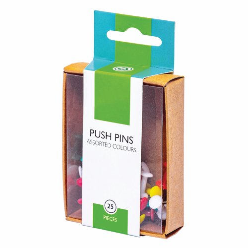 Push Pins 4.5mm Assorted Colours (Pack 25)