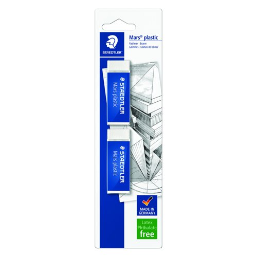 STAEDTLER Mars Plastic Eraser (Pack 2) 52650BK2DA
