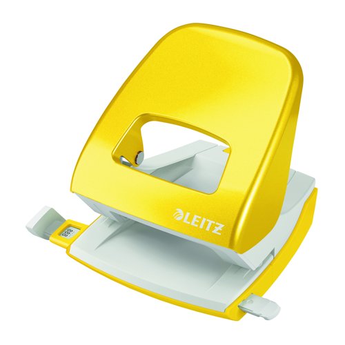 Leitz NeXXt WOW Metal Two Hole Punch 30 Sheet Yellow 50081016