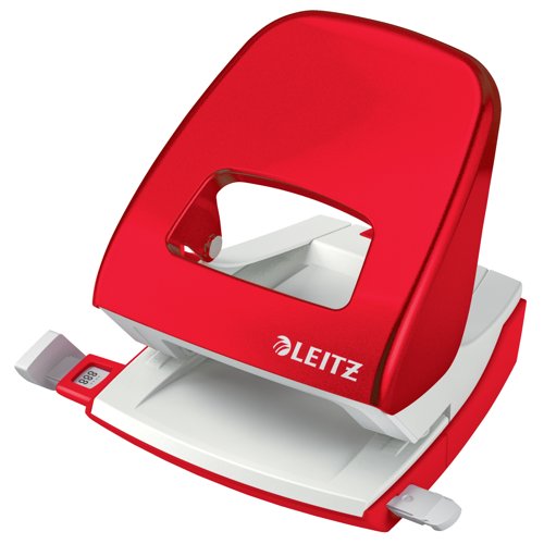 Leitz NeXXt WOW Metal Two Hole Punch 30 Sheet Red 50080026