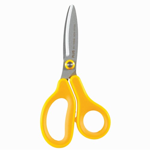 PLUS Fitcut Curve Kids Scissors Fluorine Coated Left Handed Yellow 35065