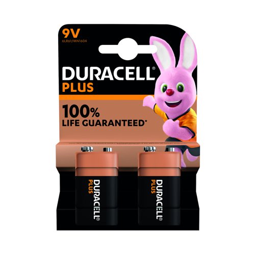 Duracell Plus Battery 9V (Pack 2) 81381954
