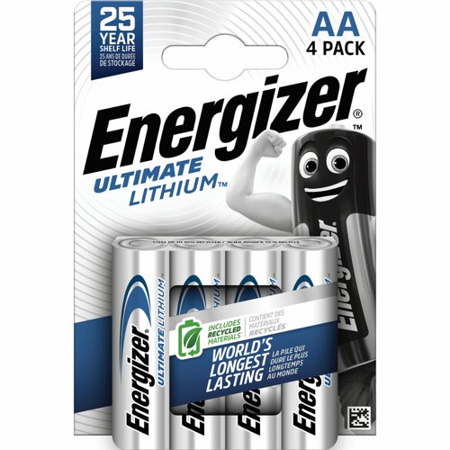 Energizer Ultimate Lithium Battery E91/AA (Pack 4) 636896